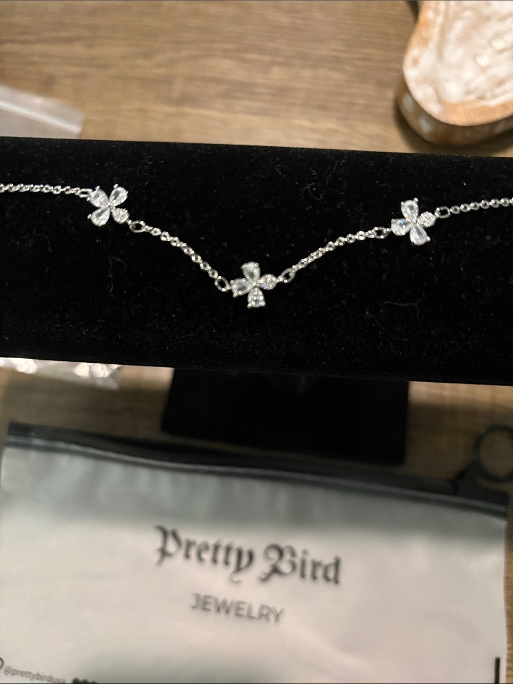 White Gold with Pave Clover Accents Bracelet